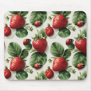 Strawberry und Ladybug Seamless Pattern Mousepad