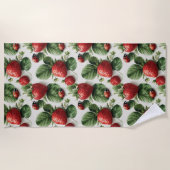 Strawberry und Ladybug Seamless Pattern Strandtuch (Vorderseite)