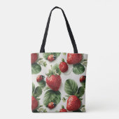 Strawberry und Ladybug Seamless Pattern Tasche (Rückseite)