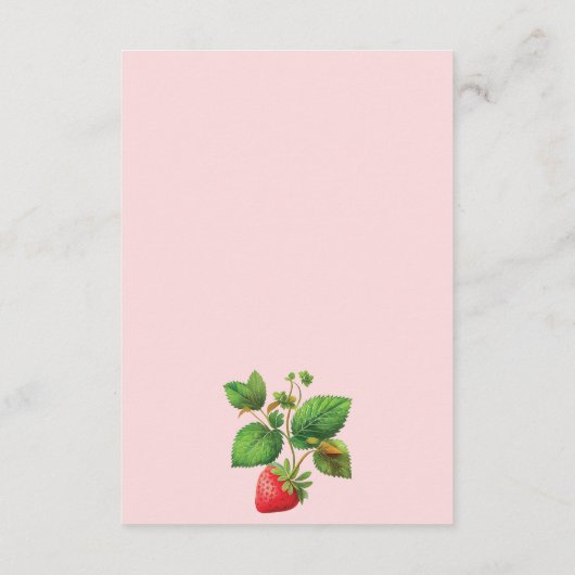 Strawberry und Peonies Sommer Hochzeiten Details Begleitkarte (Rückseite)