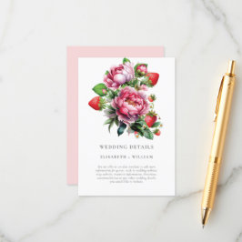 Strawberry und Peonies Sommer Hochzeiten Details Begleitkarte