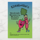 Strawberry und Rhubarb Pals Jam Pie Cobbler Lebensmitteletikett (Einzelnes Label)
