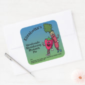 Strawberry und Rhubarb Pals Jam Pie Cobbler Quadratischer Aufkleber (Umschlag)