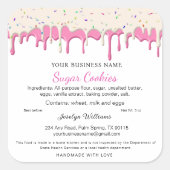 Strawberry & Vainilla Zuckerguss Tropfen Hütte Ges Quadratischer Aufkleber (Vorderseite)