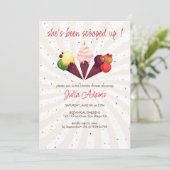 Strawberry Vanilla Choco Scoop Brautparty Einladung (Stehend Vorderseite)