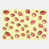 Strawberry Vanilla Streifen Geschenkpapier Set (Vorderseite 2)