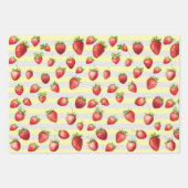 Strawberry Vanilla Streifen Geschenkpapier Set (Vorderseite)