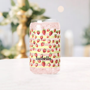 Strawberry Vanilla Streifen personalisieren Dosenglas
