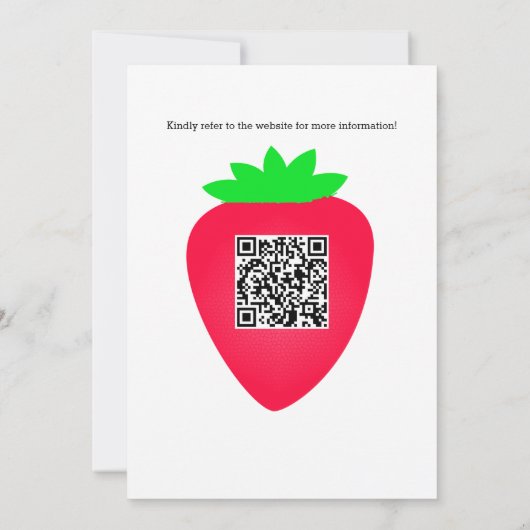 Strawberry Very Berry Sweet Baby Shower QR Code Einladung (Rückseite)