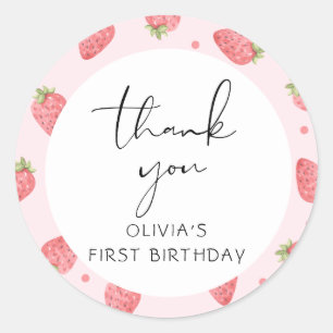 Strawberry Vielen Dank Berry Favor Geschenkartikel Runder Aufkleber