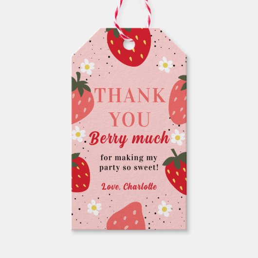 Strawberry Vielen Dank Berry Much Gevor Geschenkanhänger (Vorderseite)