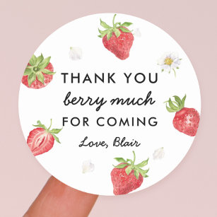 Strawberry Vielen Dank Berry Much Gevor Runder Aufkleber