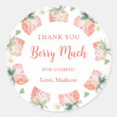 Strawberry Vielen Dank Berry Much Runder Aufkleber (Vorderseite)