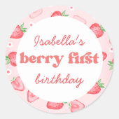 Strawberry Vielen Dank Berry Much Runder Aufkleber (Vorderseite)