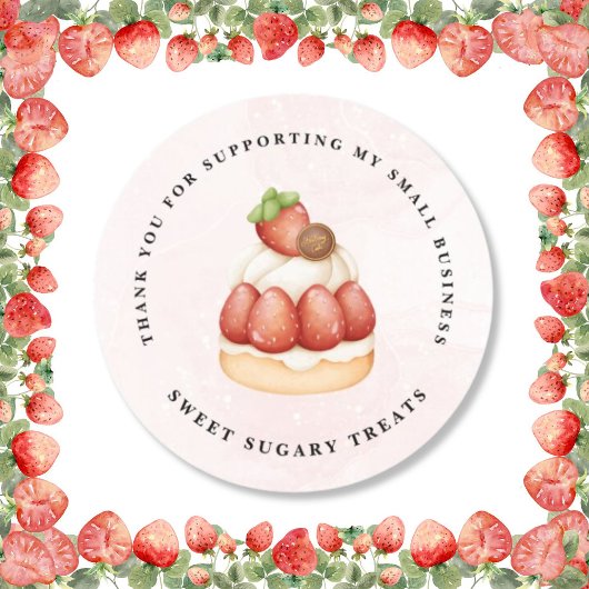 Strawberry Vielen Dank Business Sticker