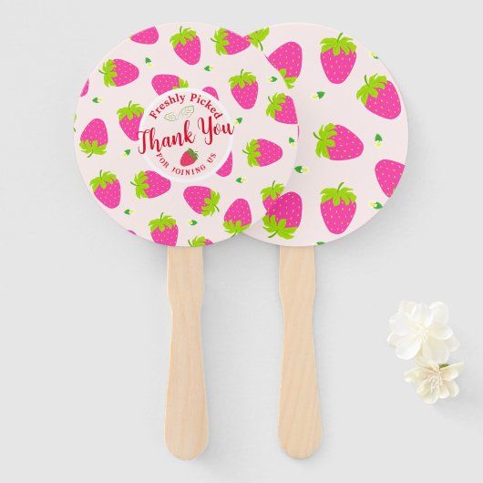 Strawberry Vielen Dank Fächer (Vorne und Hinten)