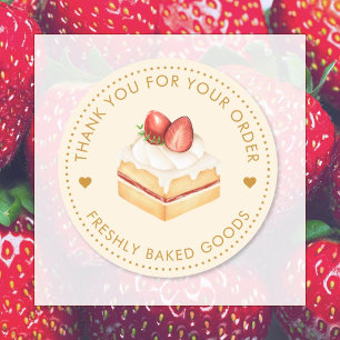 Strawberry Vielen Dank für Ihre Bestellung Runder Aufkleber