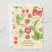 Strawberry Vine Berry Picking Party Einladung (Vorderseite)