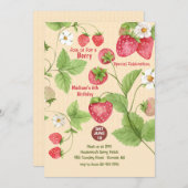 Strawberry Vine Berry Picking Party Einladung (Vorne/Hinten)