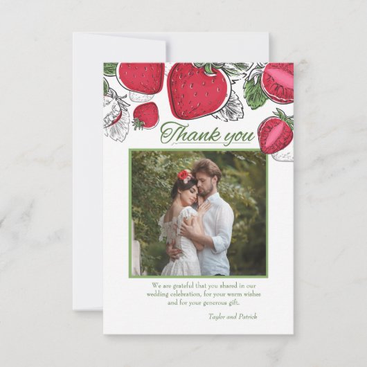 Strawberry Vine Foto Danke Karte (Vorderseite)