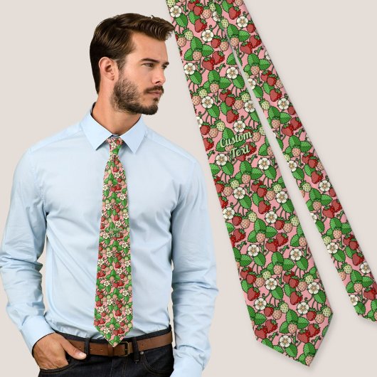 Strawberry Vine Pattern Neck Tie Krawatte