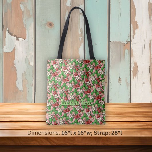 Strawberry Vine Pattern Tote Bag Tasche