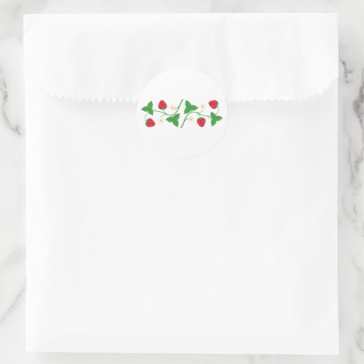 Strawberry Vine Runder Aufkleber (Tasche)