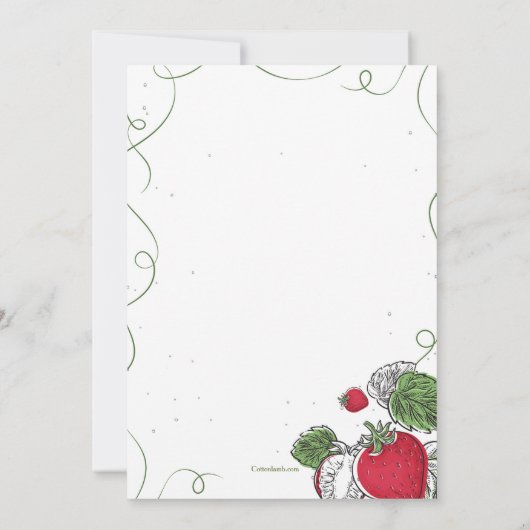 Strawberry Vine Wedding Einladung (Rückseite)