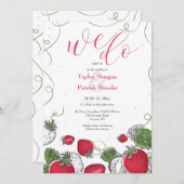 Strawberry Vine Wedding Einladung (Vorne/Hinten)