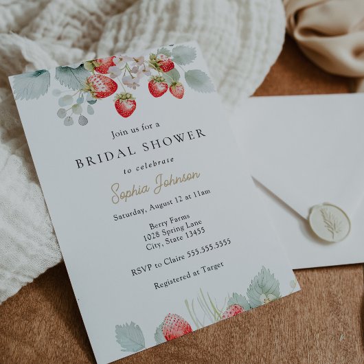 Strawberry Vines Brautparty Einladung