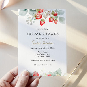 Strawberry Vines Brautparty Einladung