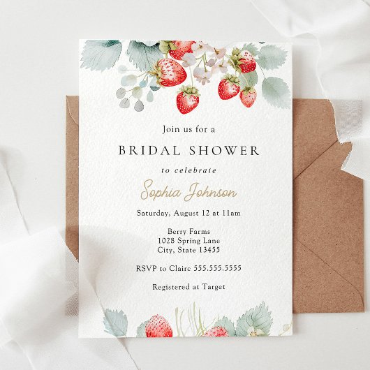 Strawberry Vines Brautparty Einladung