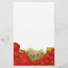 Strawberry Vintag Crate Art Stationery Briefpapier