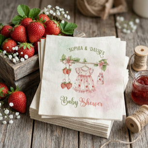 Strawberry Vintag Girl Baby Dusche Serviette