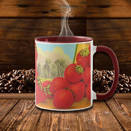 Strawberry Vintag Kitchen Crate Art Tasse