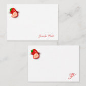 Strawberry-Vorlage für benutzerdefinierte Handschr Mitteilungskarte (Vorne/Hinten)
