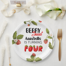 Strawberry Vurth Geburtstag Pappteller