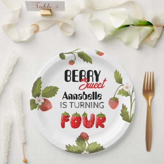 Strawberry Vurth Geburtstag Pappteller (Hochzeit)