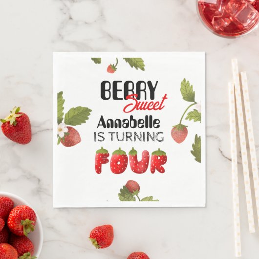 Strawberry Vurth Geburtstag Serviette (Beispiel)