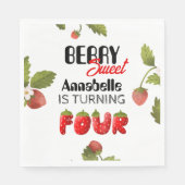 Strawberry Vurth Geburtstag Serviette (Vorderseite)