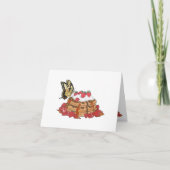 Strawberry-Waffeln und Schmetterlingskunst-Leere Dankeskarte (Vorderseite)