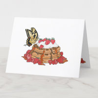Strawberry-Waffeln und Schmetterlingskunst-Leere