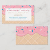 Strawberry Waffle Cone Ice Creme Visitenkarte (Vorne/Hinten)