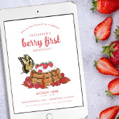 Strawberry Waffles Brunch | Berry First Birthday Einladung