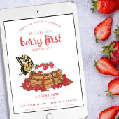 Strawberry Waffles Brunch | Berry First Birthday Einladung