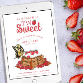 Strawberry Waffles Butterfly | Zwei süße Geburtsta Einladung