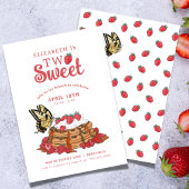 Strawberry Waffles Butterfly | Zwei süße Geburtsta Einladung