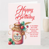 Strawberry Warmth Birthday Christian Card Karte (Vorderseite)