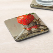 Strawberry Warrior Getränkeuntersetzer (Linke Seite)