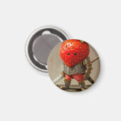 Strawberry Warrior Magnet (Vorderseite/Rückseite)